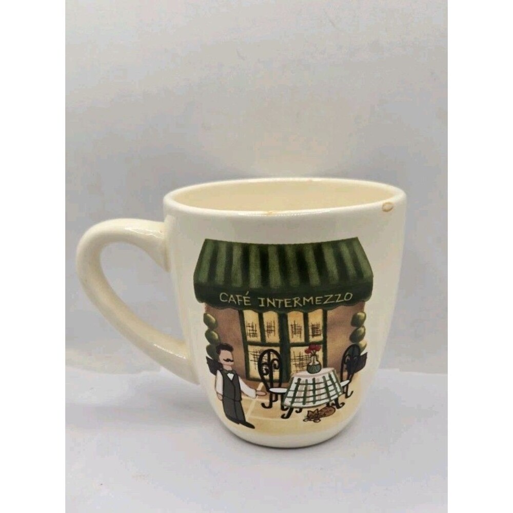 Vintage Nonni's Ceramic Mug/Cup, Cafe Intermezzo, 4-1/4" x 4"